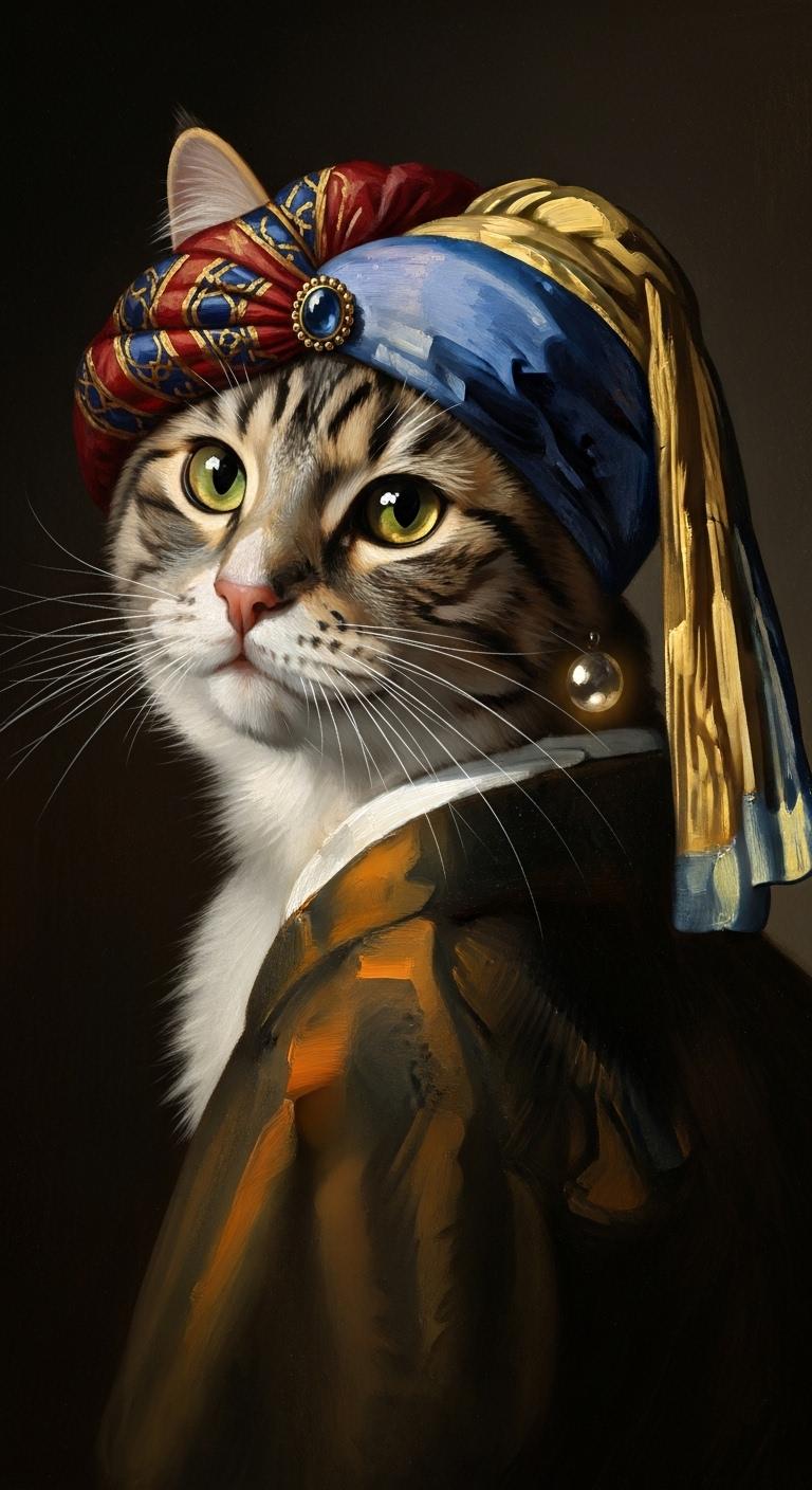 真珠の耳飾りのニャンコ