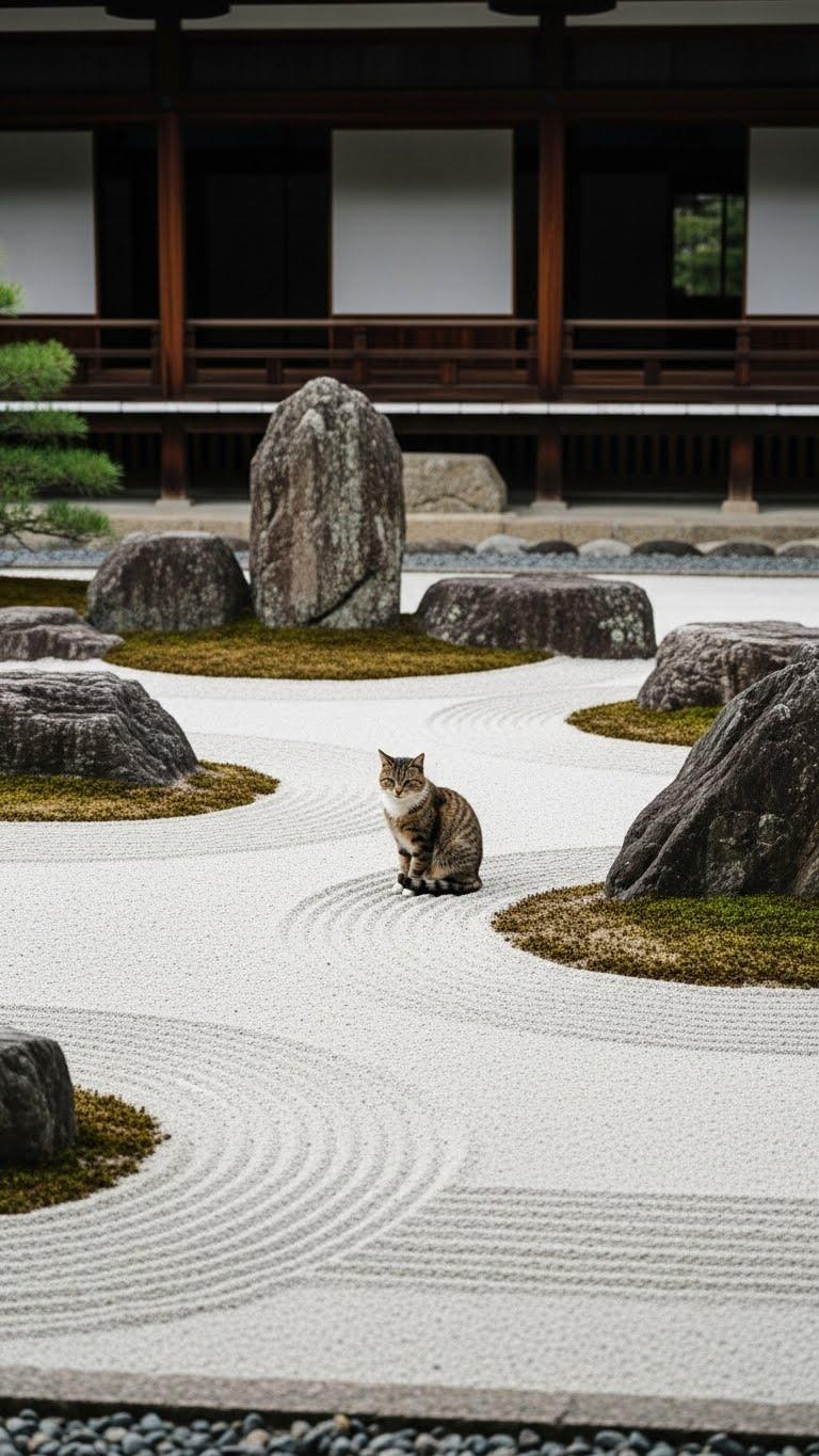枯山水の庭ニャ